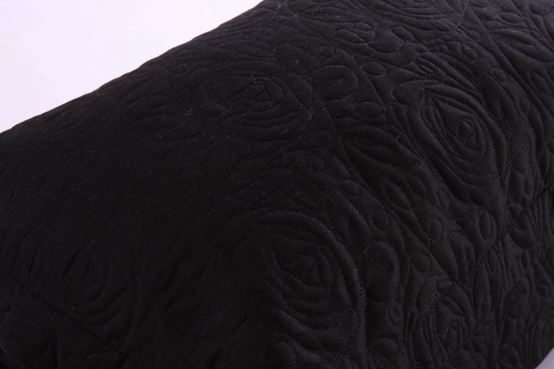 MarCielo 2-Piece Embroidered Pillow Shams, King Decorative Microfiber Pillow Covers Set, King Size (Black) - Image 4